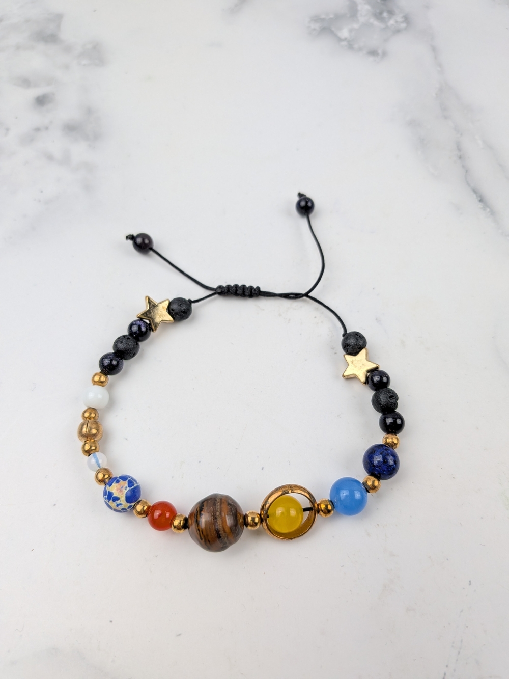 Beaded Solar System Bracelet with Celestial Charms